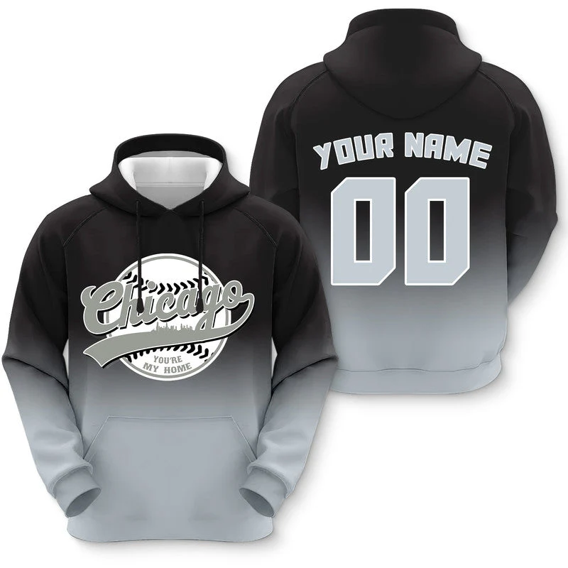 Custom Sports Pullover Sweatshirt Baseball City Chicago You're My Home Split Fashion Hoodie1