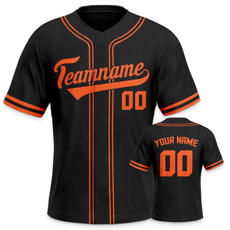 Custom Black Orange Authentic Baseball Jersey
