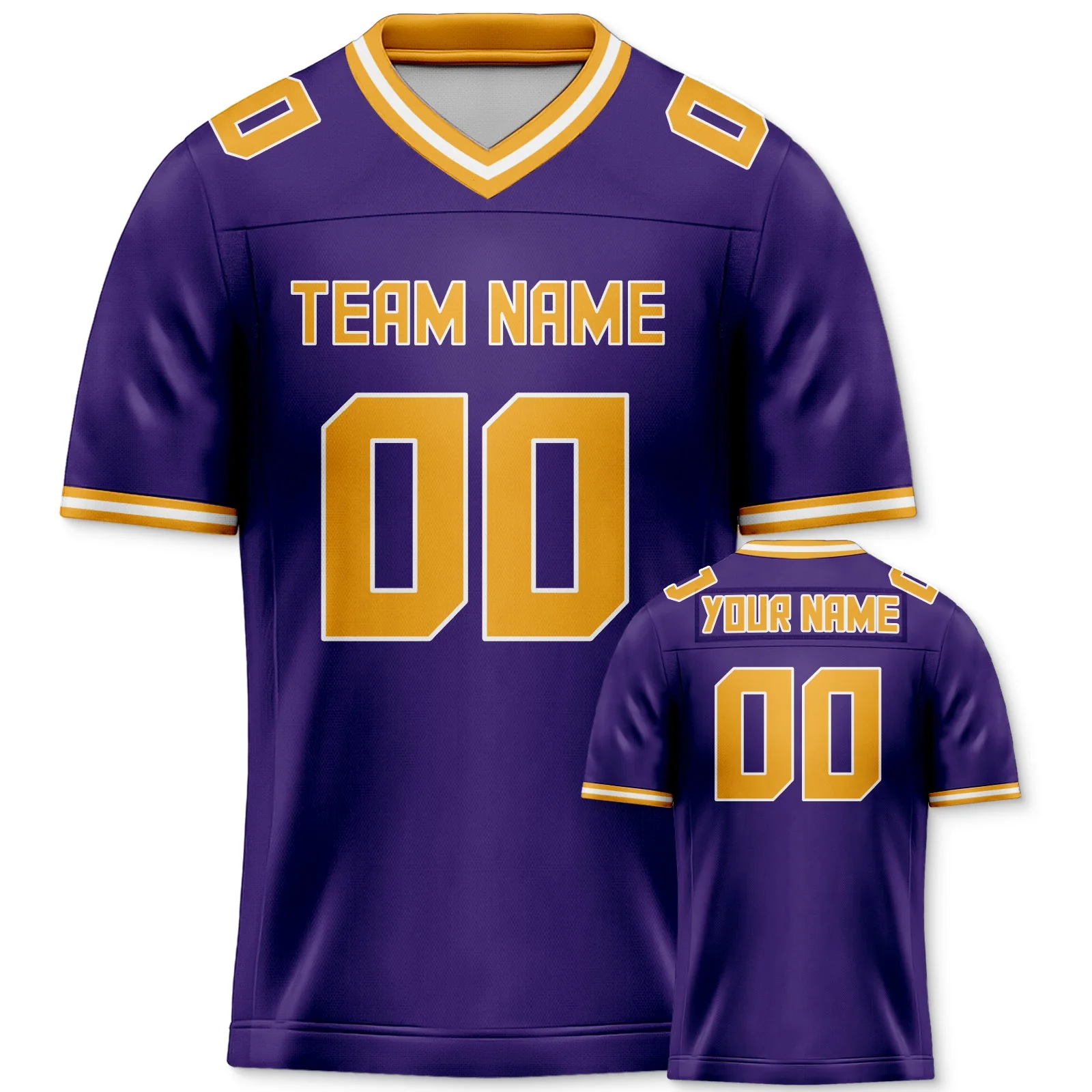 Custom Purple Gold Authentic Football Jersey